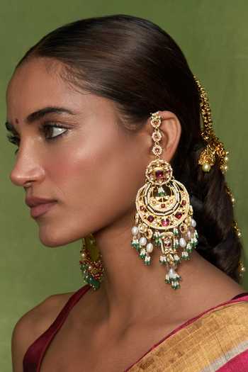 Preeti Mohan Vasanthi Kundan Chandbali Earrings