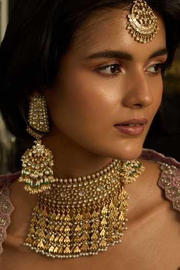 Preeti Mohan Zoha Kundan Chandbali Earrings 