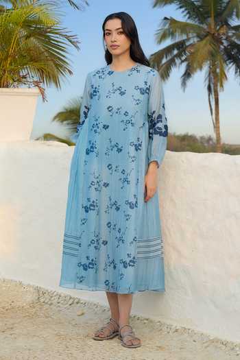 Vaayu Sky Floral Print Dress 