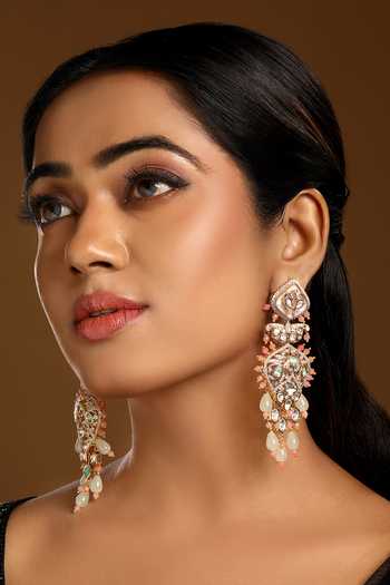 HRISHA Kundan Polki Danglers Earrings 