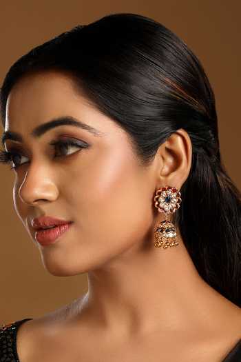 HRISHA Kundan Polki Jhumka Earrings 