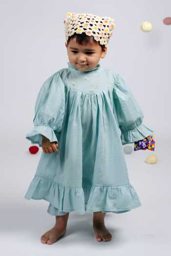 OurDve Cotton Embroidered Dress 