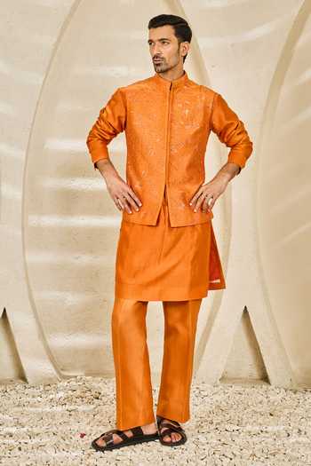 Sarab Khanijou Emberline Nehru Jacket & Kurta Set