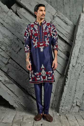 Sarab Khanijou Neel Dori Embroidered Kurta Set