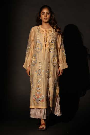 Prama By Pratima Pandey Silk Chanderi Embroidered Kurta 