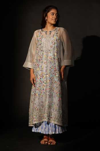 Prama By Pratima Pandey Floral Embroidered Tunic 