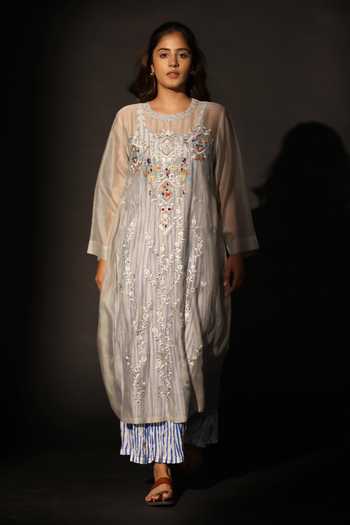 Prama By Pratima Pandey Floral Embroidered Tunic  