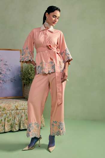 Surabhi Arya Floral Applique Shirt & Pant Set 