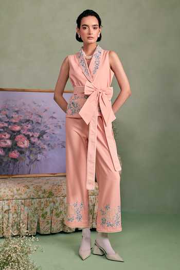 Surabhi Arya Embroidered Wrap Top & Pant Set 