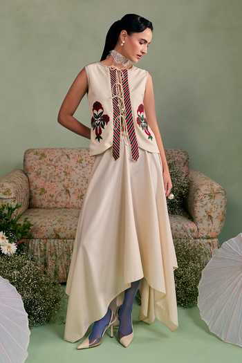 Surabhi Arya Lace Up Detail Top & Skirt Set 
