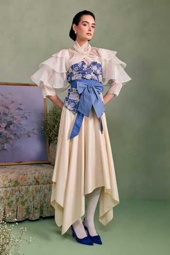 Surabhi Arya Applique Embroidered Blouse & Skirt Set 