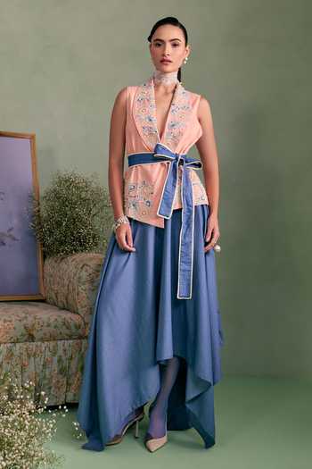 Surabhi Arya Applique Embroidered Blouse Skirt Set 