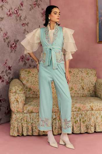 Surabhi Arya Floral Work Waistcoat & Pant Set 