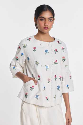 Payal Pratap Gerbera Peplum Jacket 