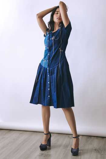 Babita M Deep Indigo Chain Hook Dress 