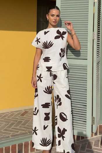 Poppi Floral Print Top With Pant 
