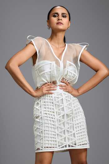 Deepika Arora Lattic Work Skirt 