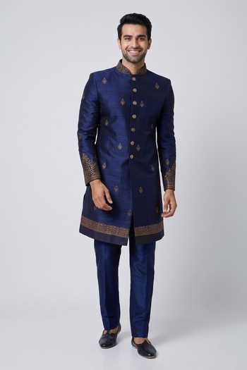 Vanshik Hand Embroidered Sherwani With Pant 