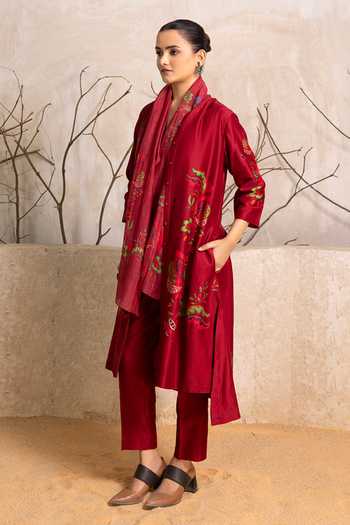 Haute Mess Silk Chanderi Printed Kurta Set 