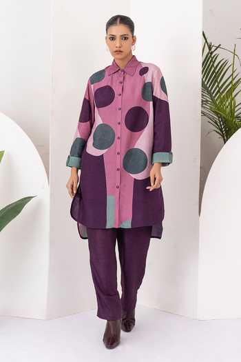 Haute Mess Printed Silk Chanderi Kurta & Pant Set 