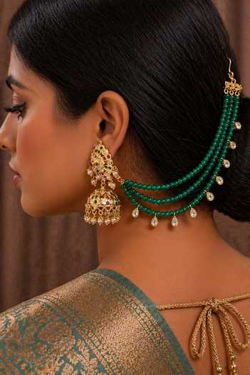 Queens Jewels Mahira Pearl Pair of Ear Chains 