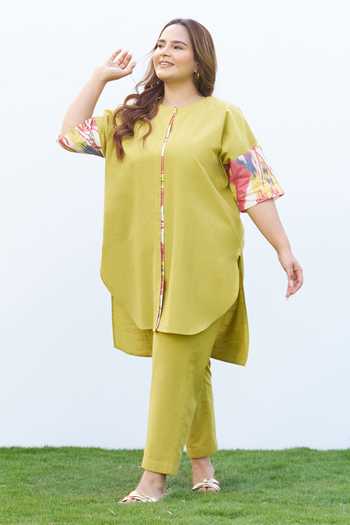 Vaaya Ikat Handwoven Cotton Kurta & Pant Set 