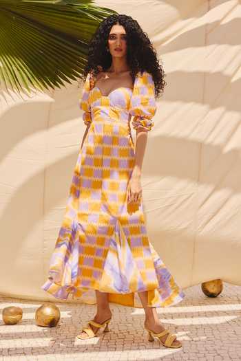 ZiP by Payal & Zinal Sunkissed Checkered Print Summer Dress 