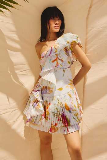 ZiP by Payal & Zinal Sunlit Swirls One Shoulder Dress 