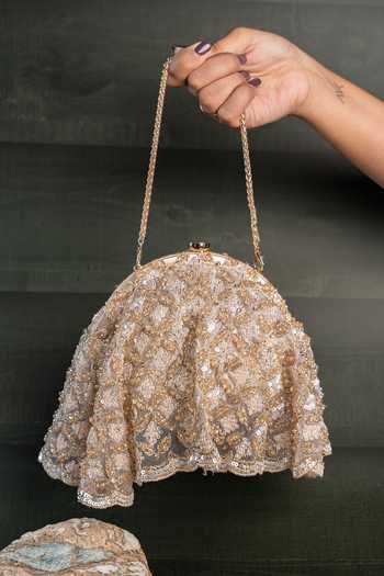 Nayaab By Sonia Drape Diva Gold Batua Potli Bag 