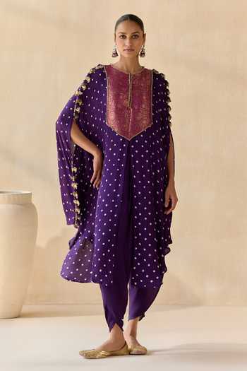 5elements Ayantika Bandhani Pattern Kurta With Dhoti Pant