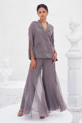 Rimple Agrawal Anagha Striped Blazer Pant Set 