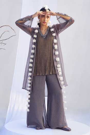 Rimple Agrawal Striped Tunic Pant Set 