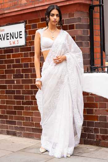 Seema Gujral Sequin Embroidered Saree With Blouse 