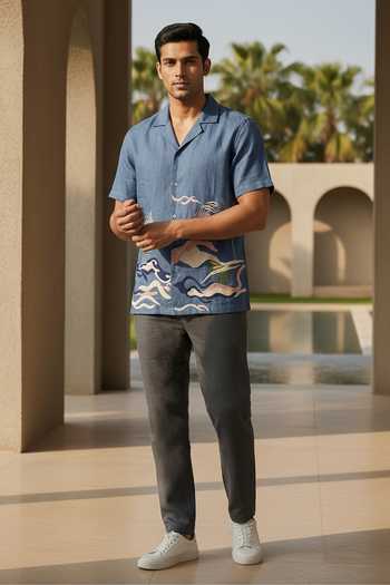 Hilo Design Mirage Embroidered Linen Shirt 