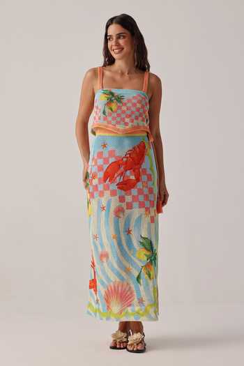 NOIB Magda Summer Zest Crochet Wrap Skirt 