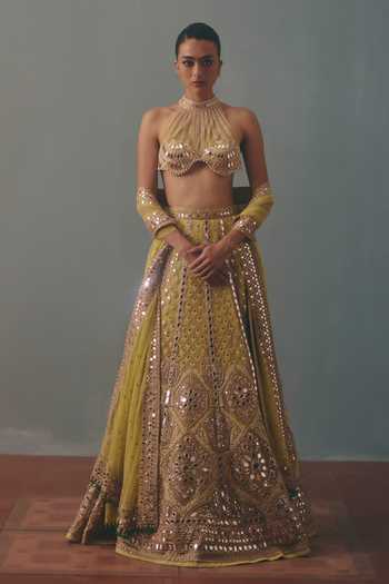 Arpita Mehta Mirrorwork Embroidered Lehenga Set 
