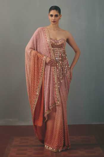 Arpita Mehta Hand Embroidered Pre-Draped Saree With Blouse 