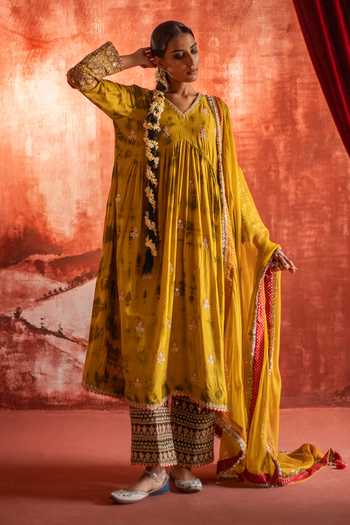 Studio Rang by Swati Shagna Di Haldi Anarkali Set 
