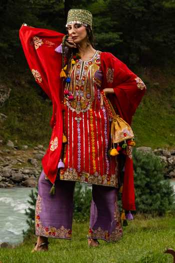 Studio Rang by Swati Badamwari Embroidered Choga Kurta Set 