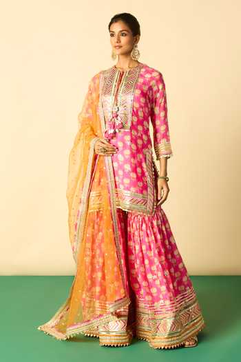 Gopi Vaid Aarzoo Print Kurta & Flared Sharara Set 