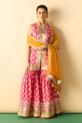 Gopi Vaid Aarvi Print Kurta & Flared Sharara Set 