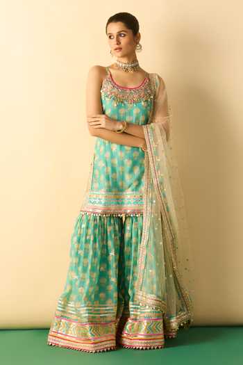 Gopi Vaid Ravina Strappy Kurta Sharara Set 