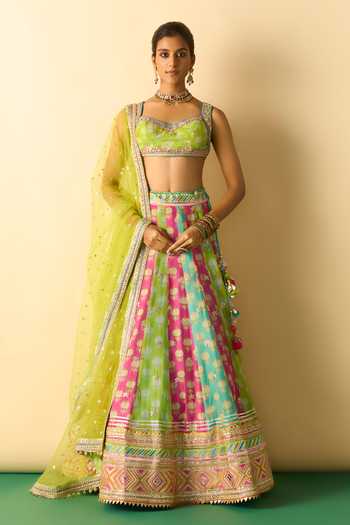 Gopi Vaid Shyama Multi Panelled Printed Lehenga Set 
