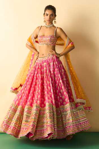 Gopi Vaid Mannat Floral Print Lehenga Set 