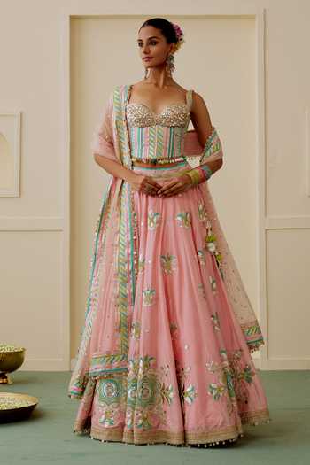 Gopi Vaid Asmira Floral Embroidered Lehenga Set 