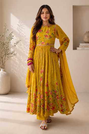 Jhambthreads Printed Anarkali With Dupatta 