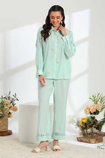 DAREISS Spring Cotton Silk Shirt & Pant Set 