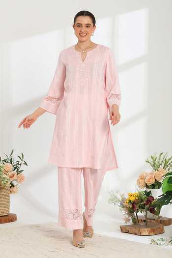 DAREISS Silvaire Hand Embroidered Kurta & Pant Set 