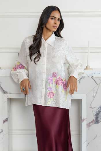DAREISS Elysia Floral Hand Embroidered Shirt 