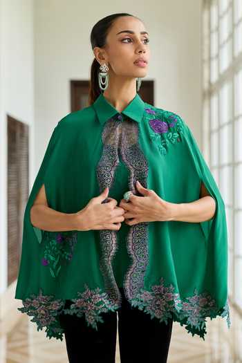 DAREISS Veloura Hand-Embroidered Cape 